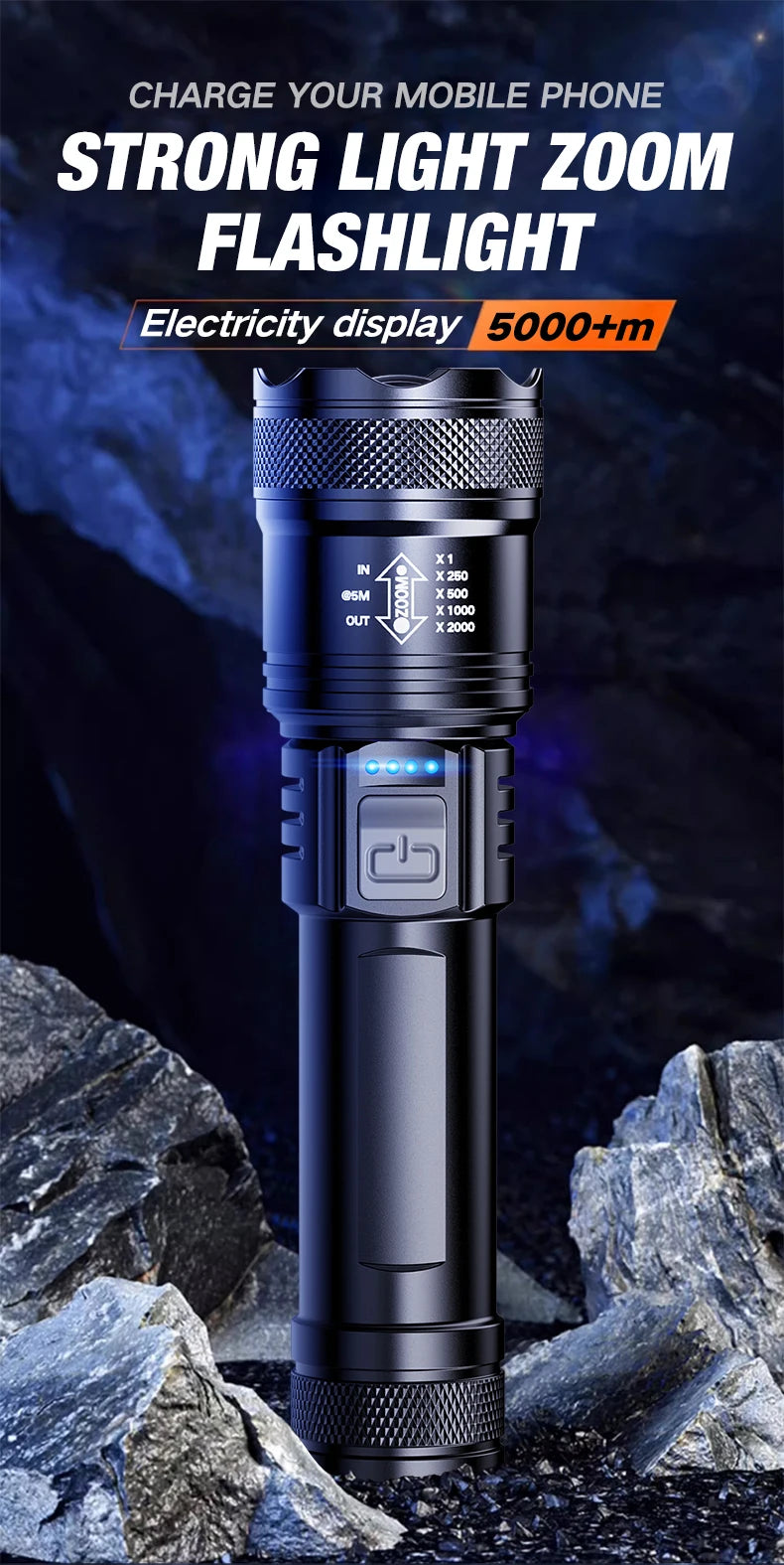 1600 Lumen Tactical LED Flashlight